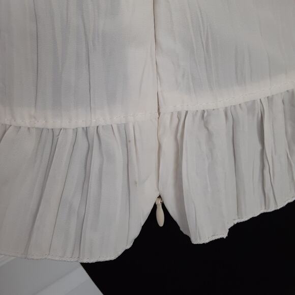 Vintage 90s Poplin Cami Peplum Ruffle Crop Top Cosplay Lingerie Blouse White - Picture 5 of 9